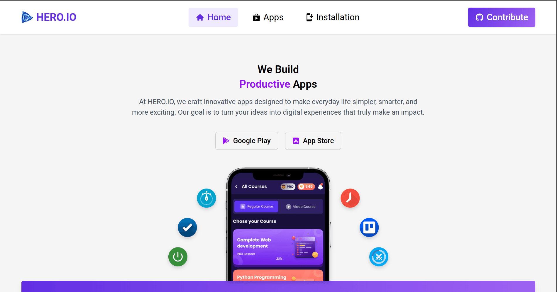 Screenshot of HERO.IO - Frontend Web Application